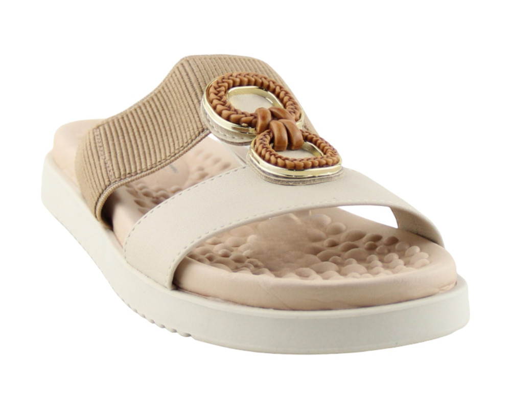 Foto 2 pulgar | Sandalia Para Mujer Lob Footwear Elastico/napa Floather Café 86804733