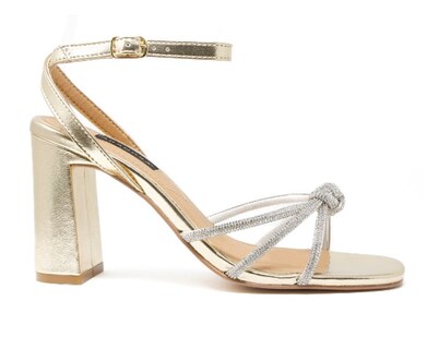 Foto 1 | Sandalias de Tacón Salamandra 152-3805 Oro Ingles Morgan Formal Dama