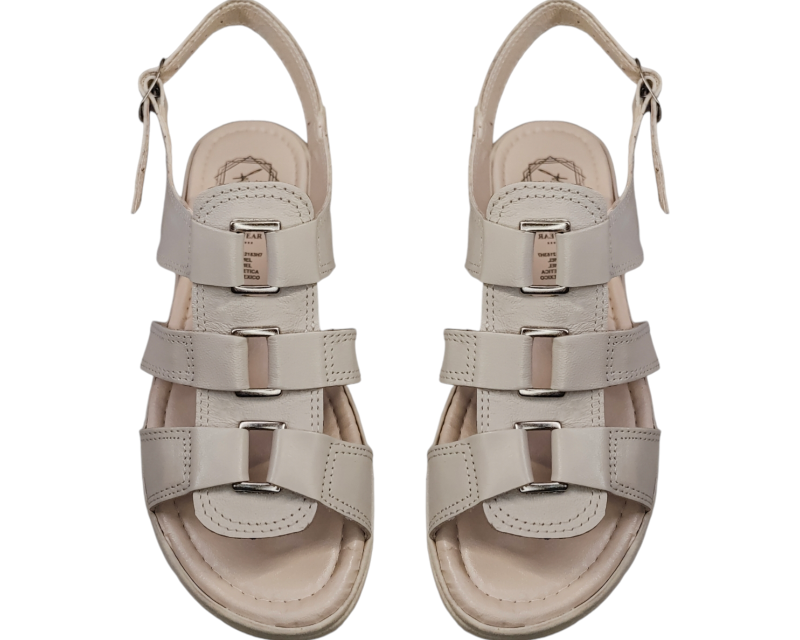 Foto 4 pulgar | Sandalias Casuales Enco Footwear Beige Piel Vacuno de Broche Versátil para Mujer
