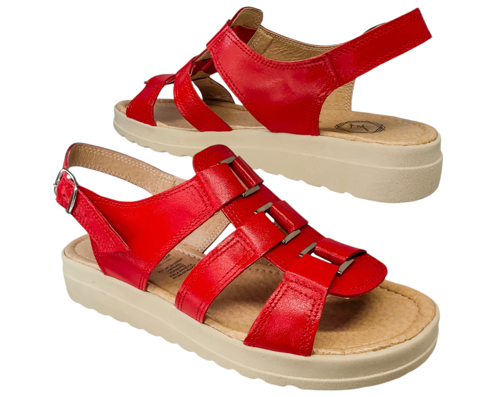 Foto 9 pulgar | Sandalias Mujer Casuales Piel Vacuno De Broche Versatil