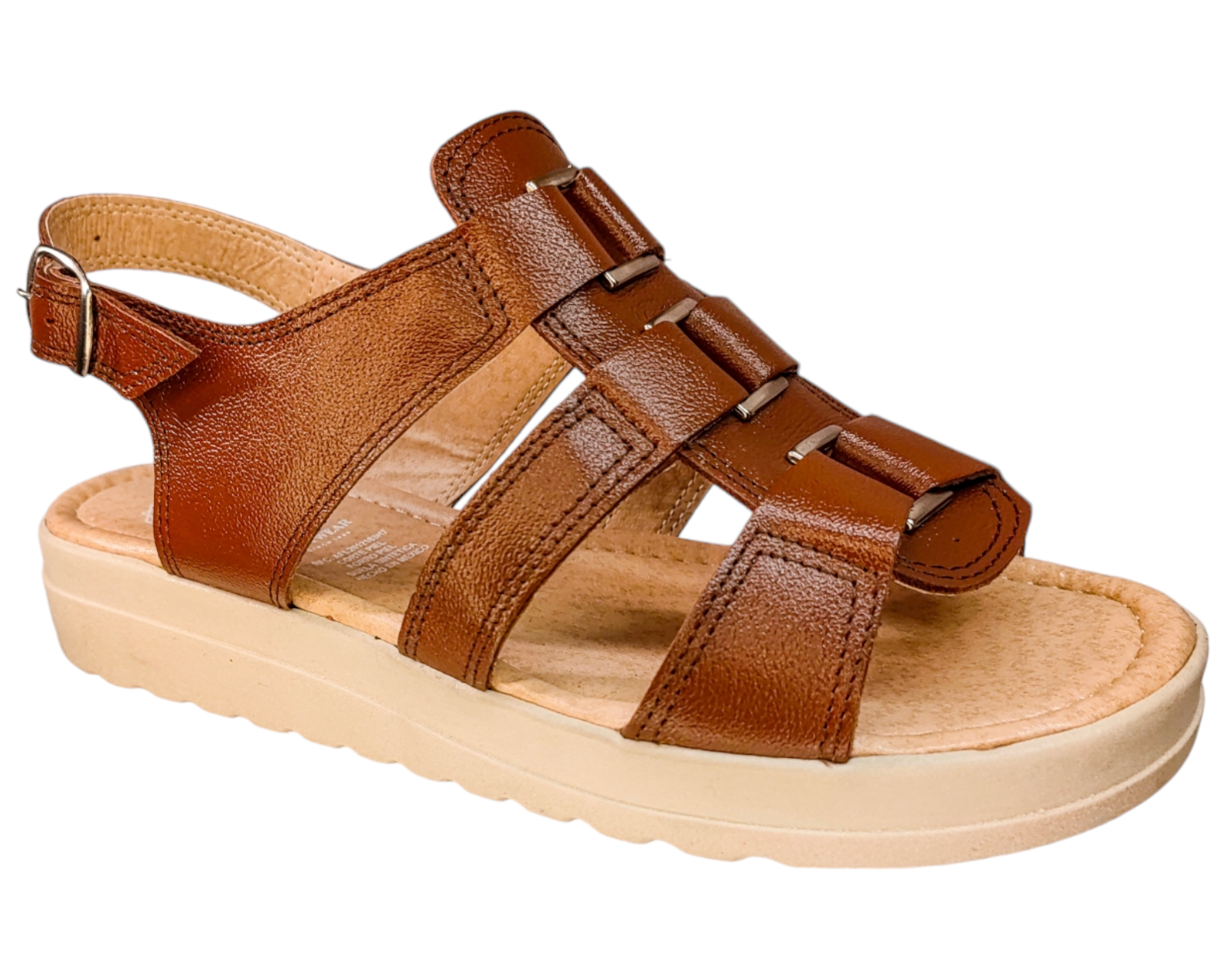 Foto 2 pulgar | Sandalias Mujer Casuales Piel Vacuno De Broche Versatil