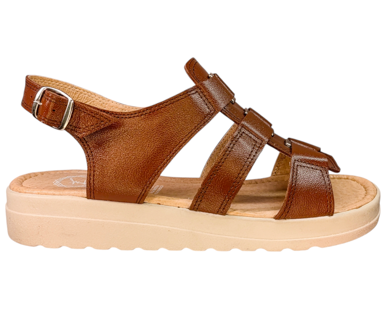 Foto 4 pulgar | Sandalias Mujer Casuales Piel Vacuno De Broche Versatil