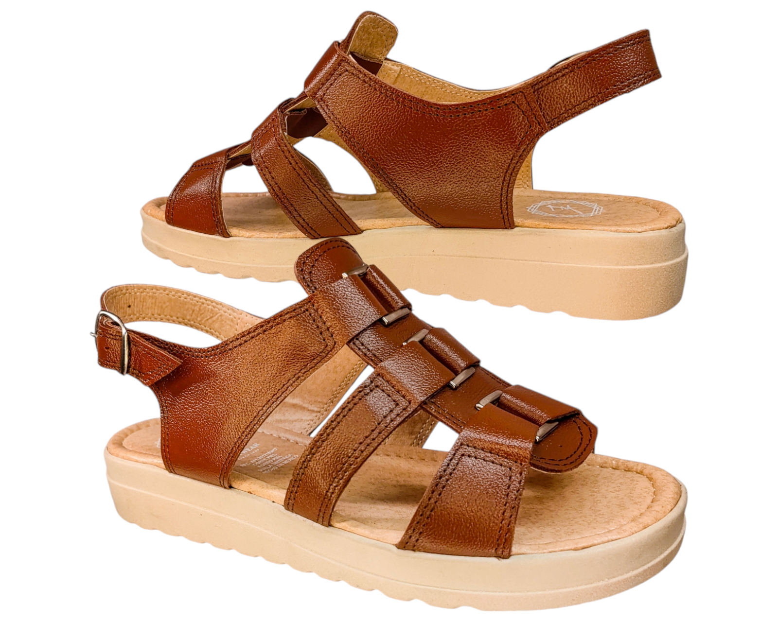 Foto 5 pulgar | Sandalias Mujer Casuales Piel Vacuno De Broche Versatil