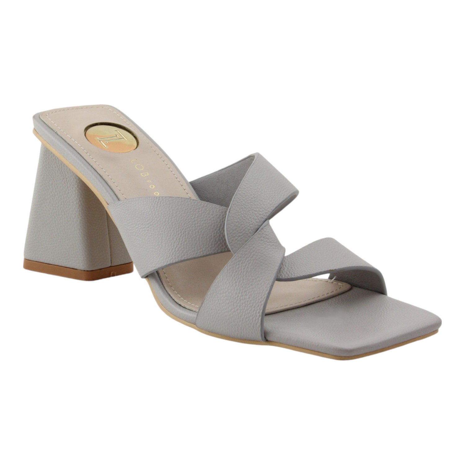 Foto 2 pulgar | Sandalia Tacón Para Mujer Lob Footwear Pu Gris 56204042