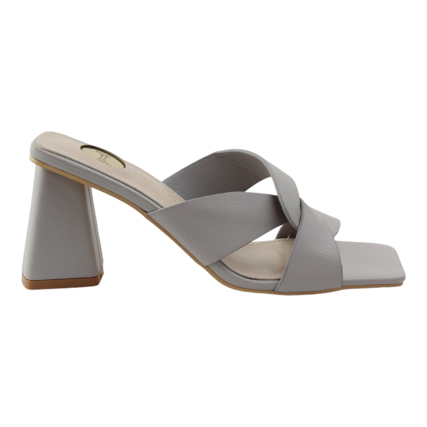 Foto 2 | Sandalia Tacón Para Mujer Lob Footwear Pu Gris 56204042