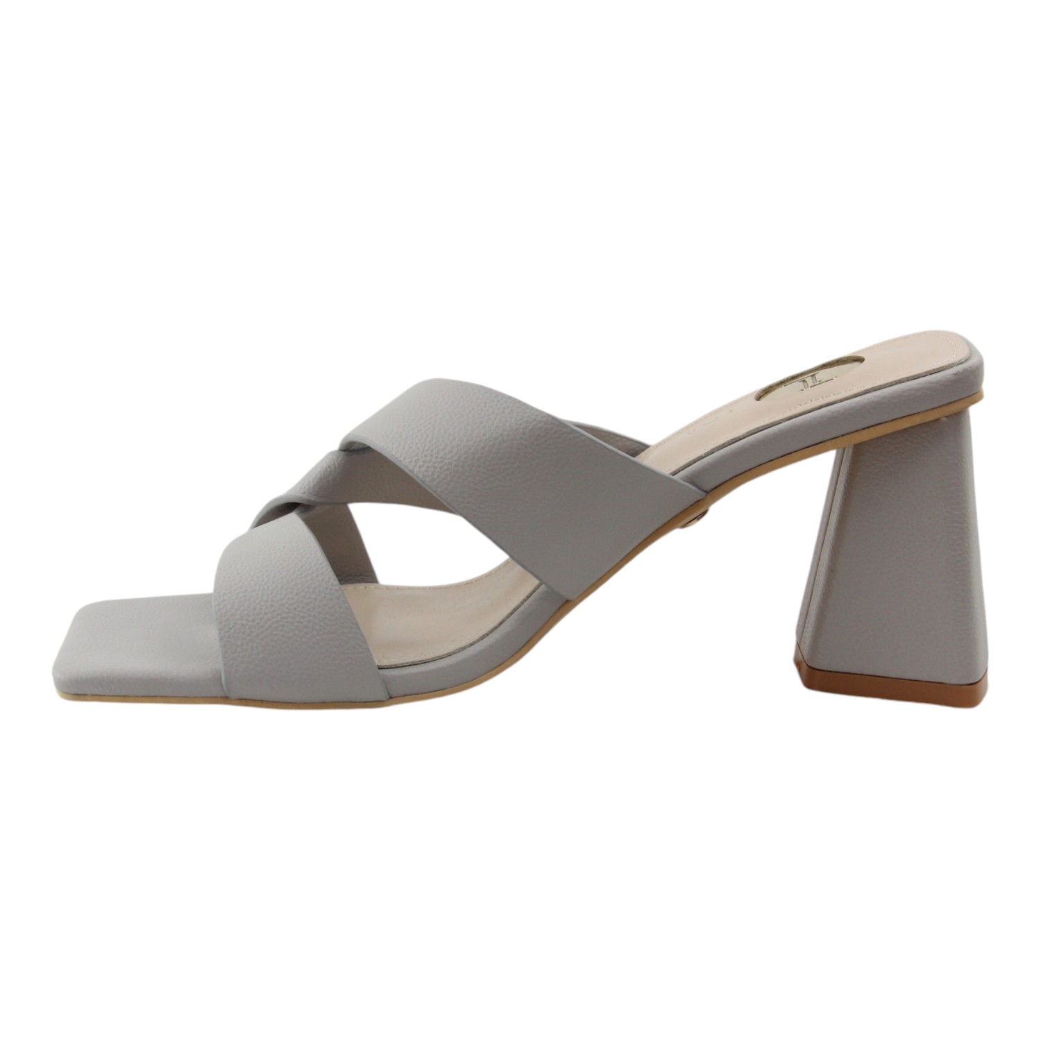 Foto 6 pulgar | Sandalia Tacón Para Mujer Lob Footwear Pu Gris 56204042