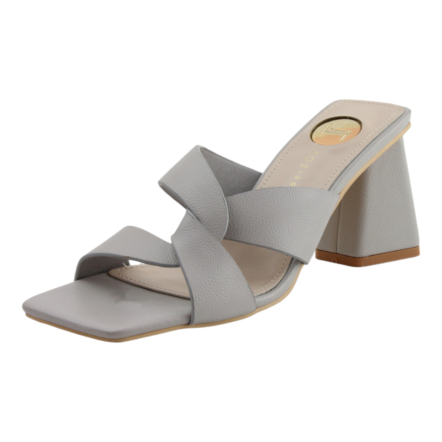 Foto 7 pulgar | Sandalia Tacón Para Mujer Lob Footwear Pu Gris 56204042