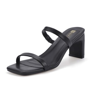 Foto 1 | Sandalias De Tacón Idifu Negras Con Tacón Bajo Y Tacón Grueso Para Mujer - Venta Internacional.