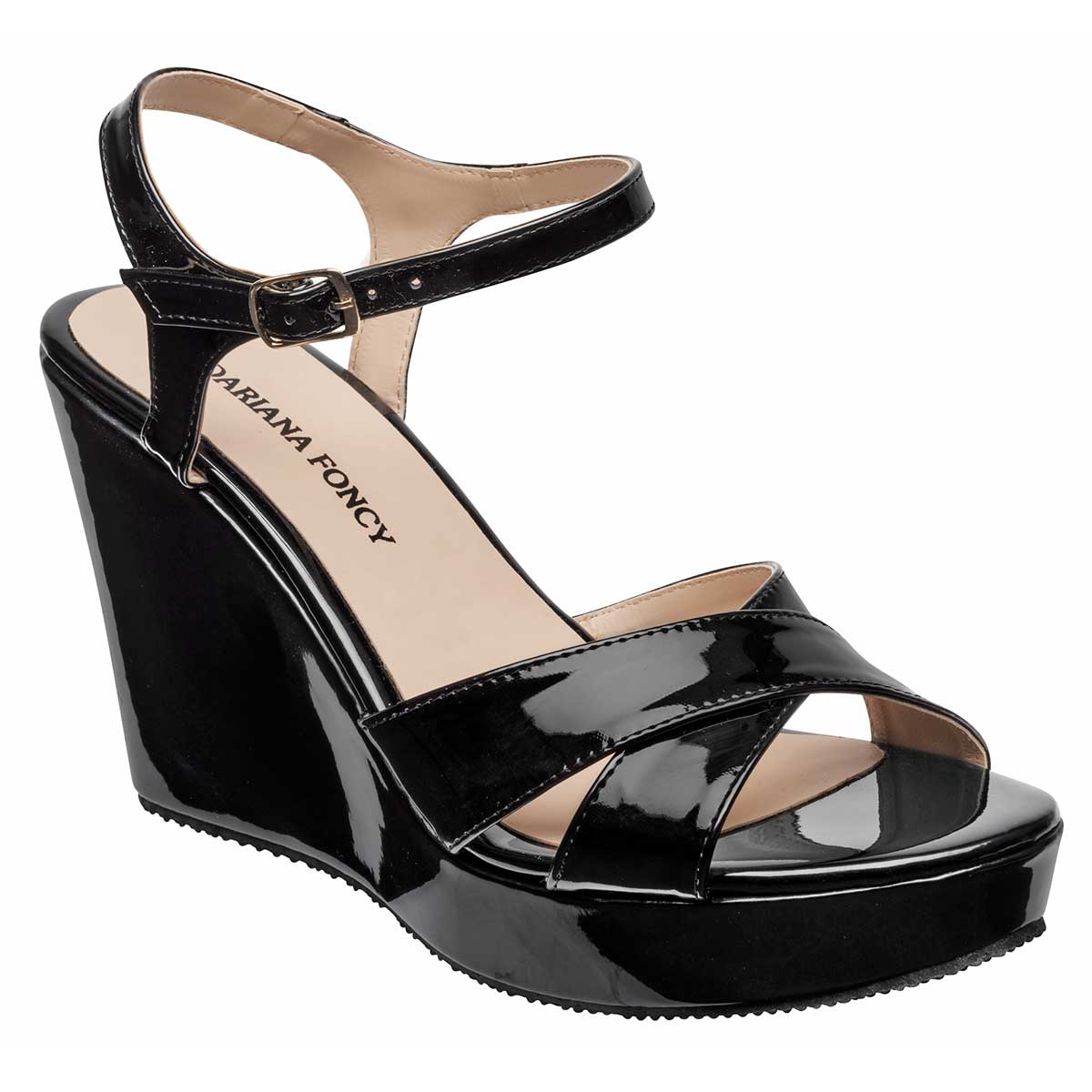 Sandalias Dayana Foncy Negras de Charol para Mujer