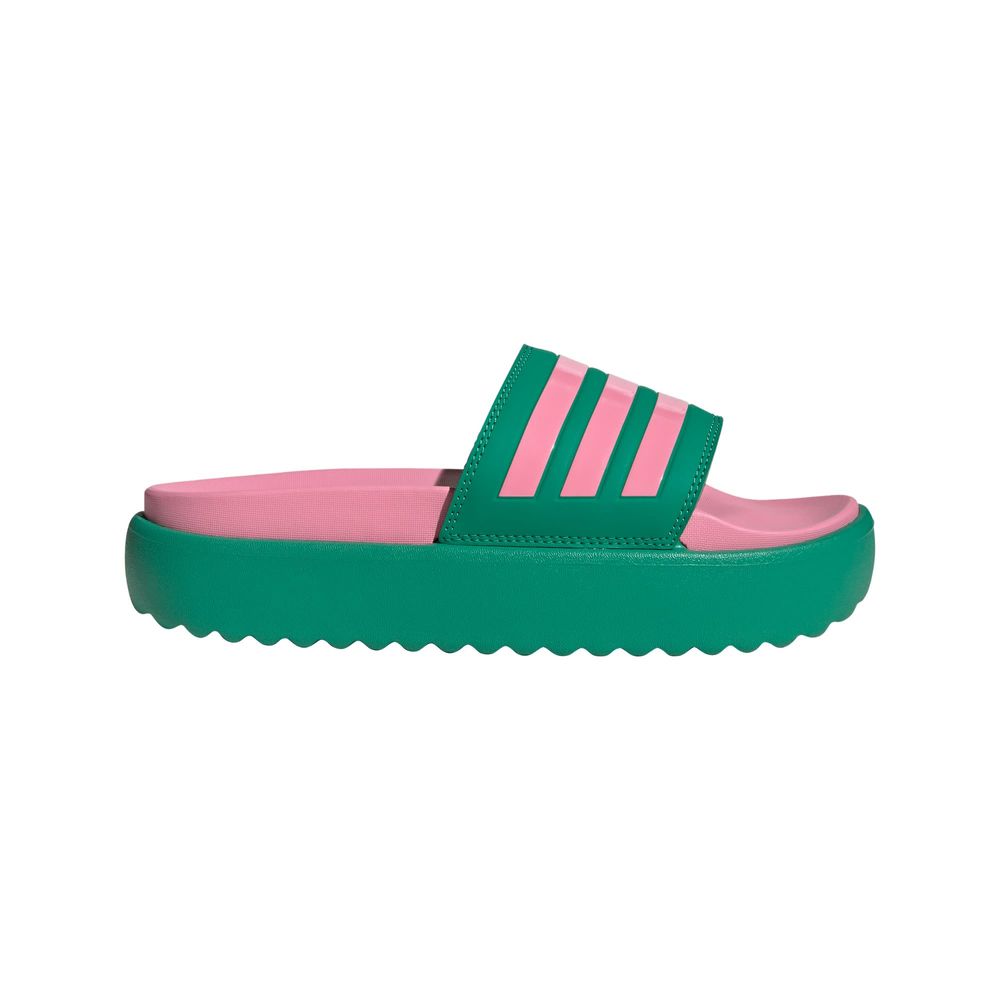 Foto 2 pulgar | Sandalias Adilette Con Plataforma Adidas Verde Mujer