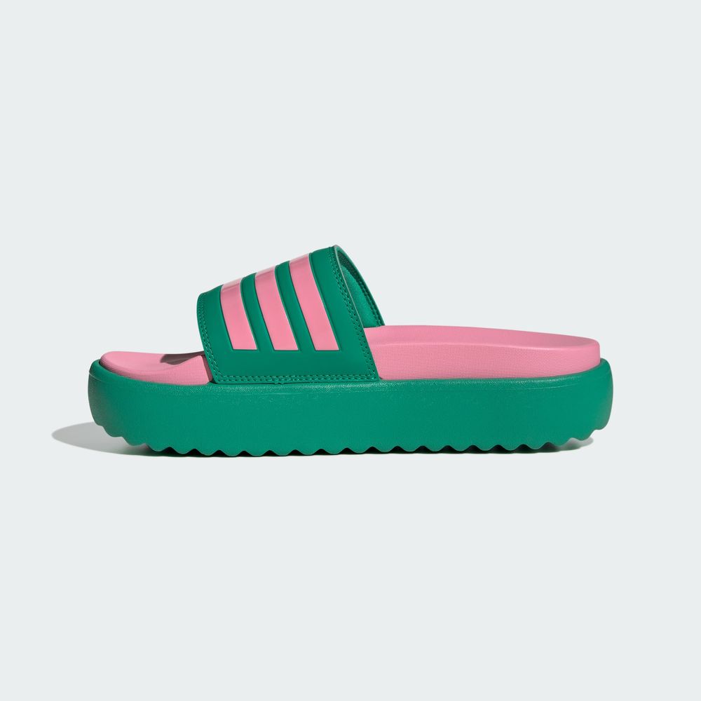 Foto 4 pulgar | Sandalias Adilette Con Plataforma Adidas Verde Mujer