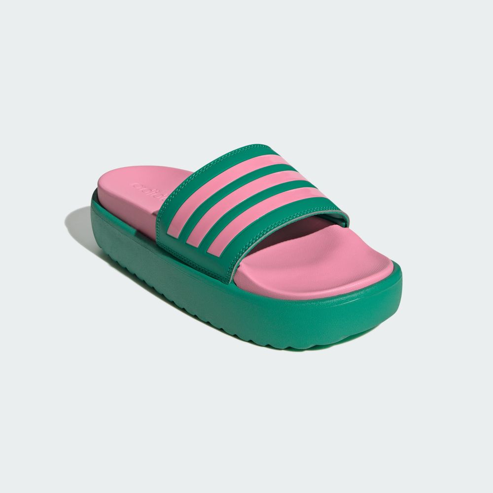 Foto 7 pulgar | Sandalias Adilette Con Plataforma Adidas Verde Mujer