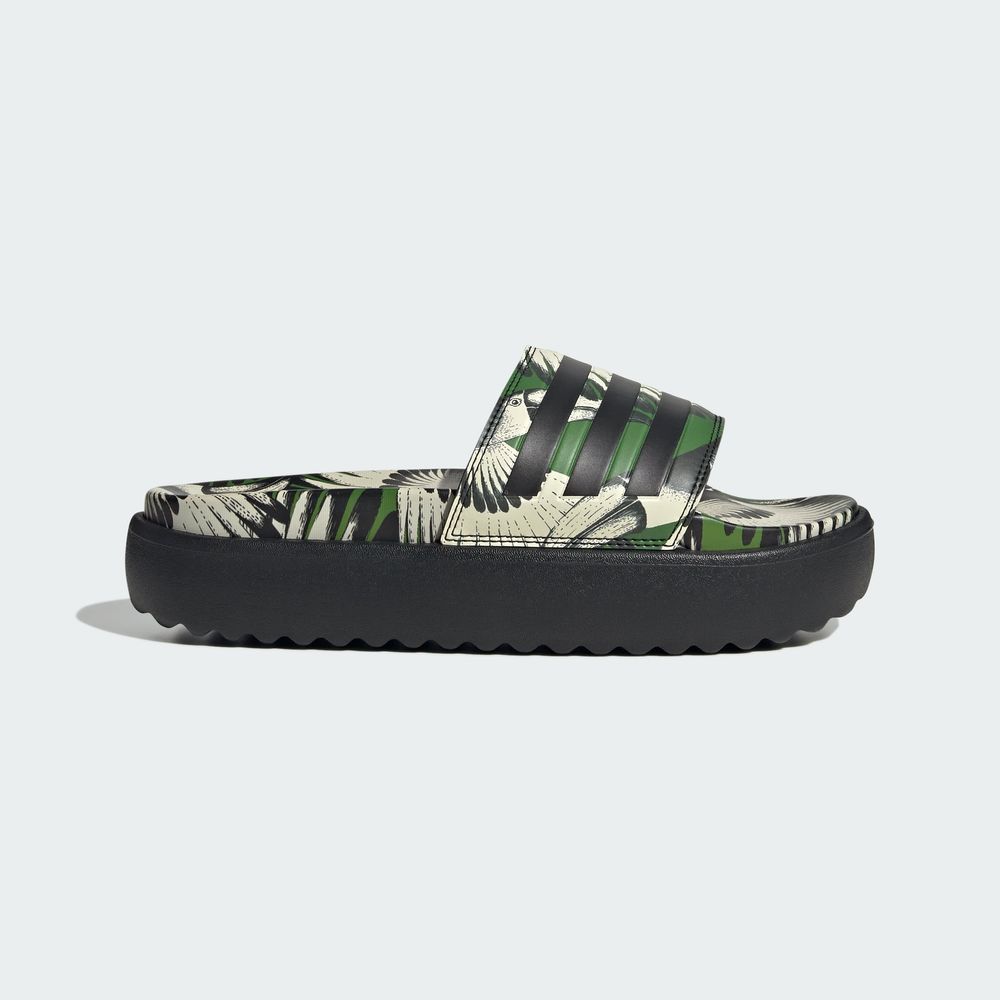 Foto 3 pulgar | Sandalias Adilette Con Plataforma Adidas Verde Mujer