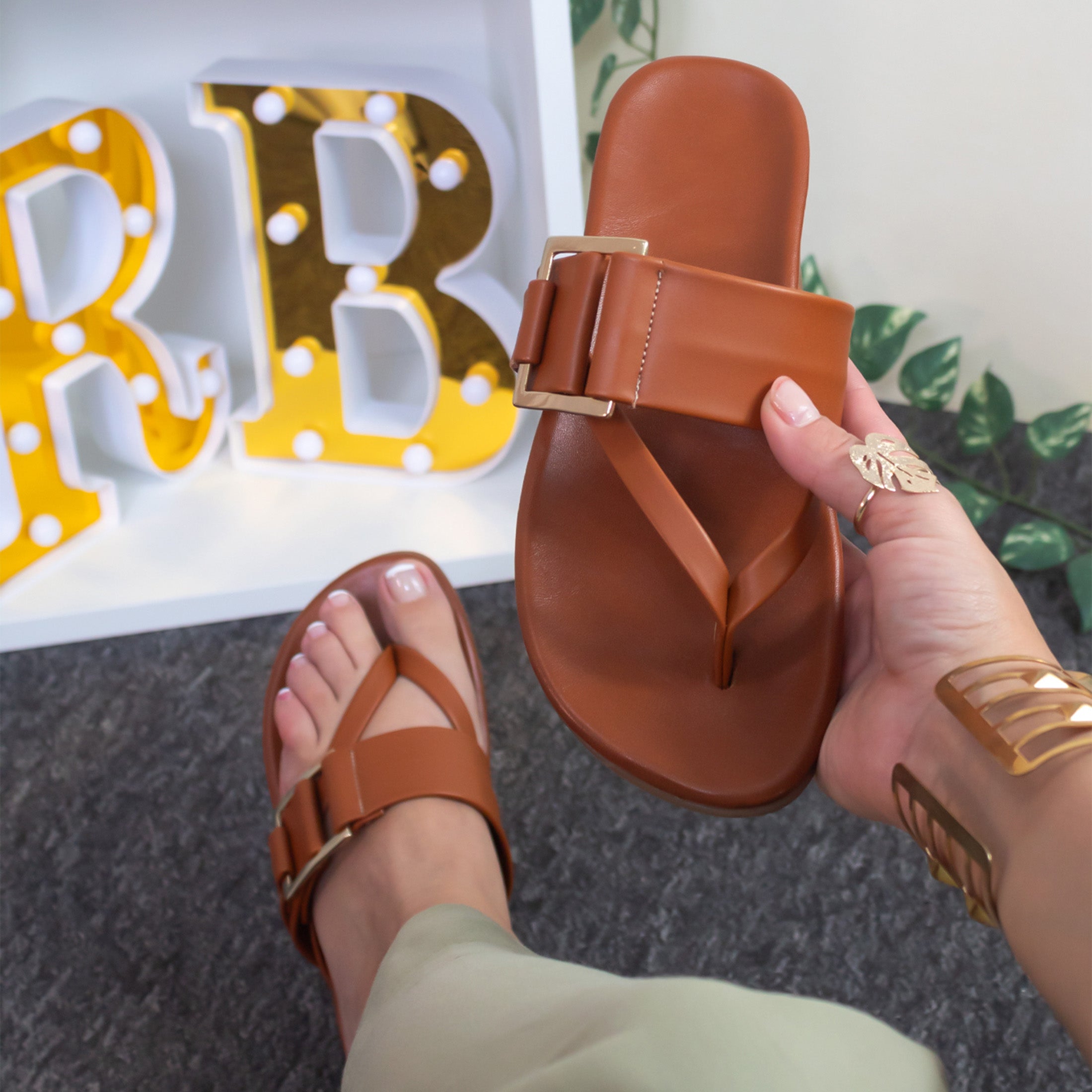 Foto 1 | Sandalias Rbcollection Piel Vegana para Mujer