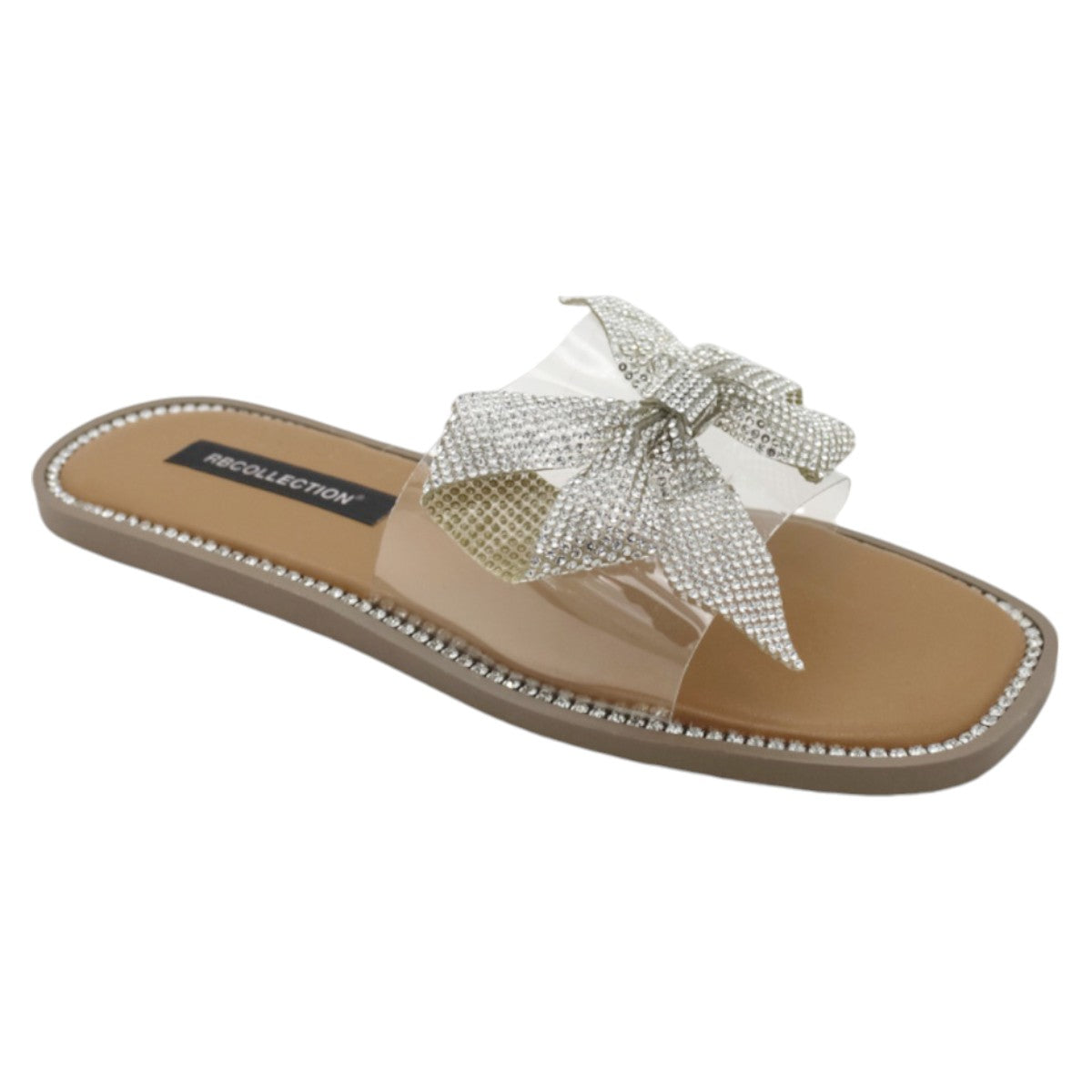 Sandalias De Piso Exterior Sintético Color Plata Para Mujer De Rbcollection