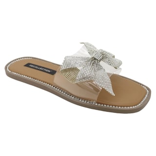 Foto 1 | Sandalias De Piso Exterior Sintético Color Plata Para Mujer De Rbcollection