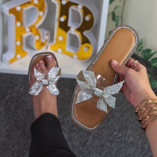 Foto 2 | Sandalias De Piso Exterior Sintético Color Plata Para Mujer De Rbcollection