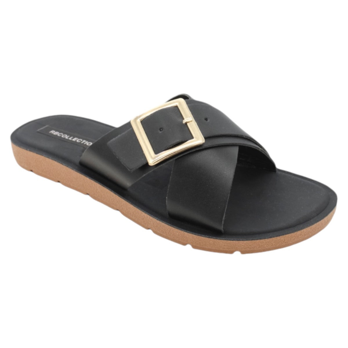 Foto 2 pulgar | Sandalias de Piso RbCollection Exterior Sintético Negras para Mujer