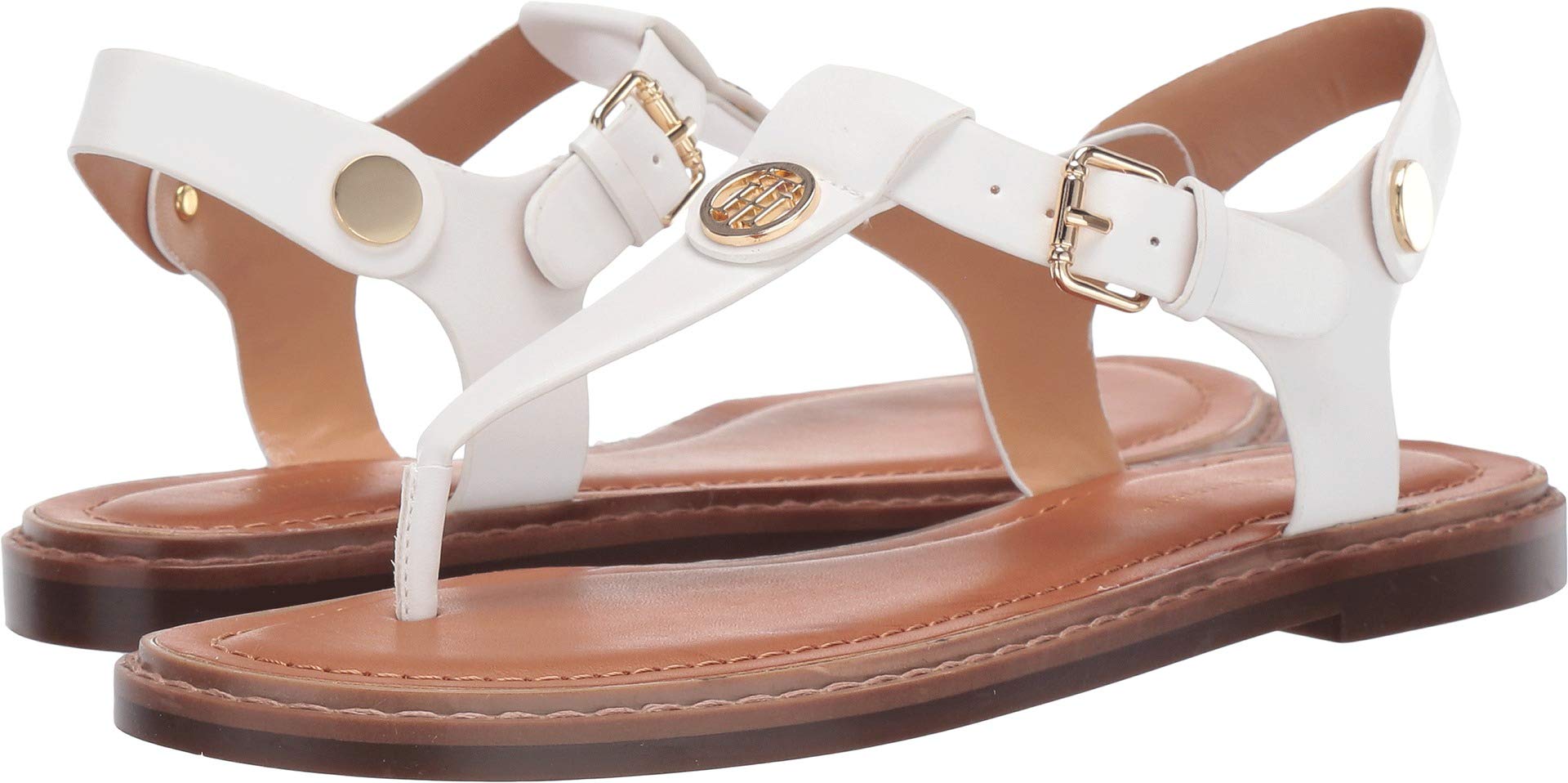 Foto 2 pulgar | Sandalias Tommy Hilfiger Bennia Flat Para Mujer, Color Blanco, Talla 37 - Venta Internacional.