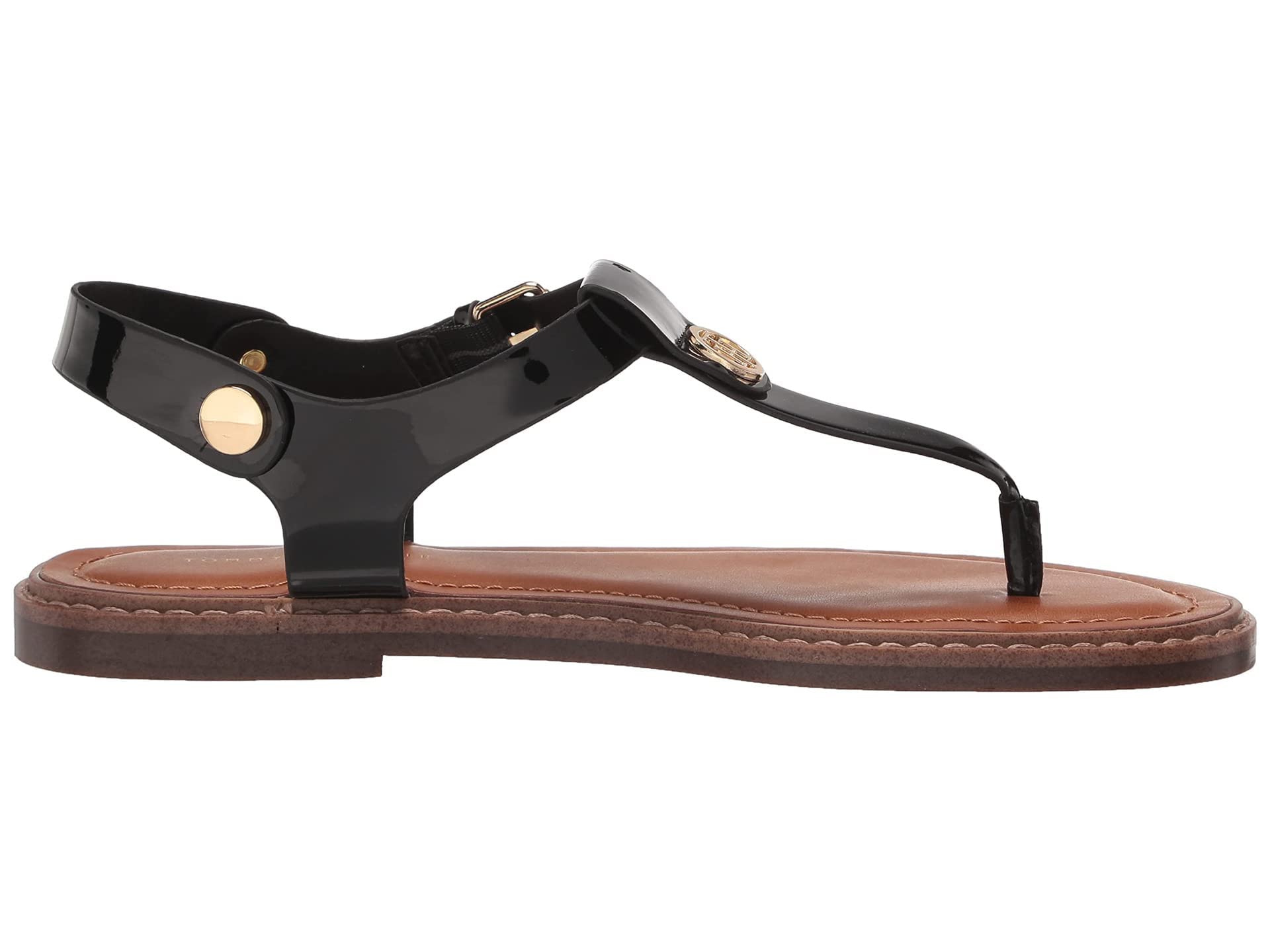 Foto 6 pulgar | Sandalia Plana Tommy Hilfiger Bennia Para Mujer, Color Negro Charol 6.5 - Venta Internacional.