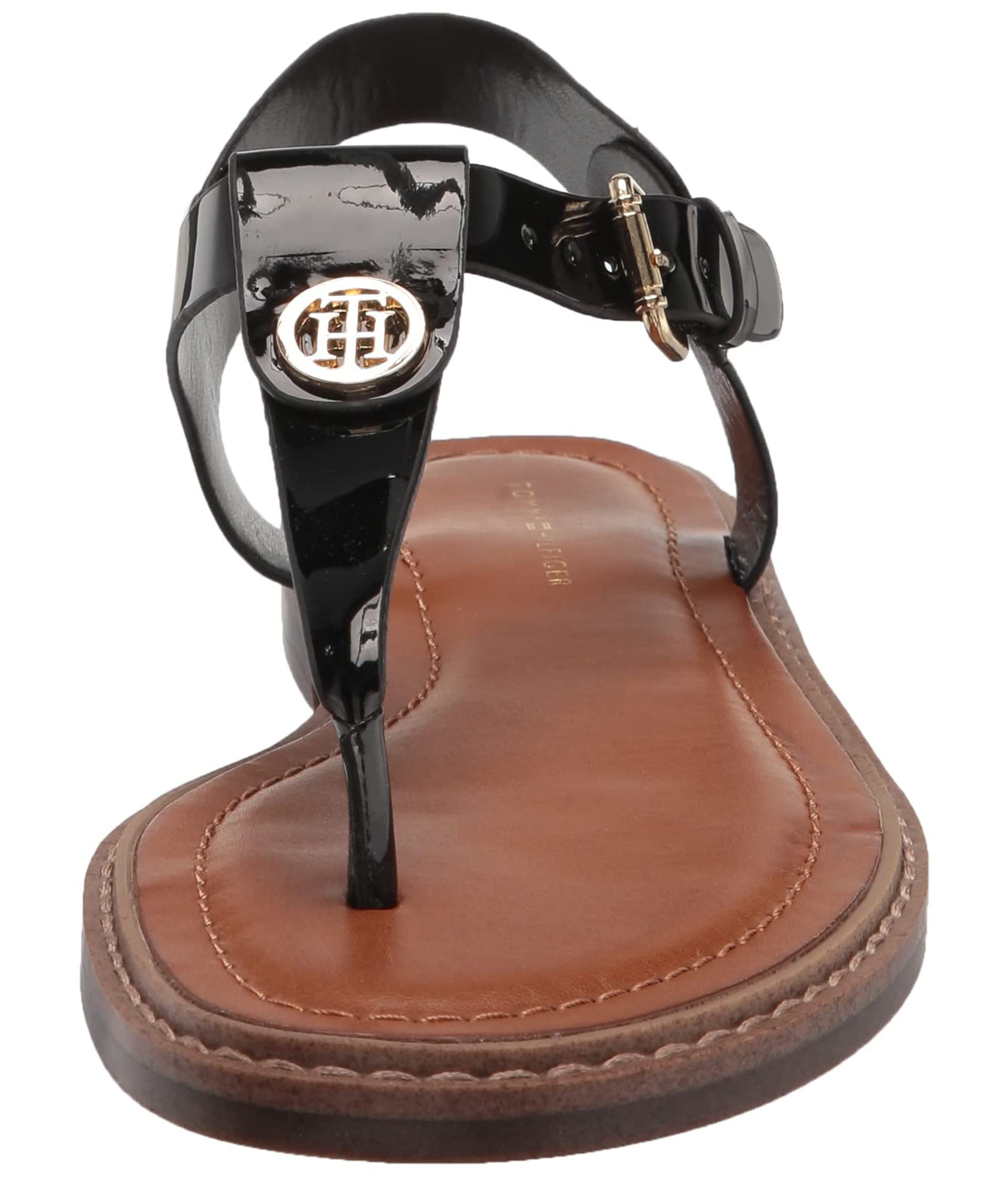 Foto 7 pulgar | Sandalia Plana Tommy Hilfiger Bennia Para Mujer, Color Negro Charol 6.5 - Venta Internacional.