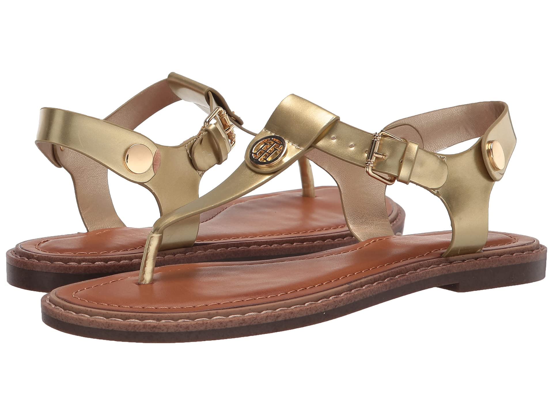 Foto 2 pulgar | Sandalias Tommy Hilfiger Bennia Para Mujer, Color Dorado, Talla 6 - Venta Internacional.