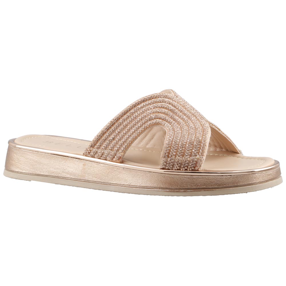 Sandalia Dama Belua 9210 Sandalia Casual Piso Oro Rosado Talla 23 A 26 E