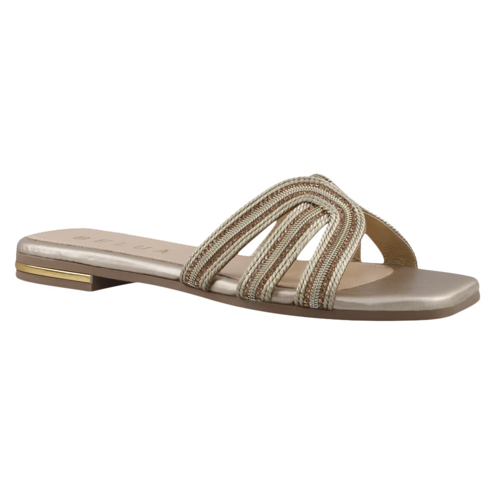 Sandalia Dama Belua 9213 Oro Rosado Sandalia Casual Piso Talla 23 A 26 E