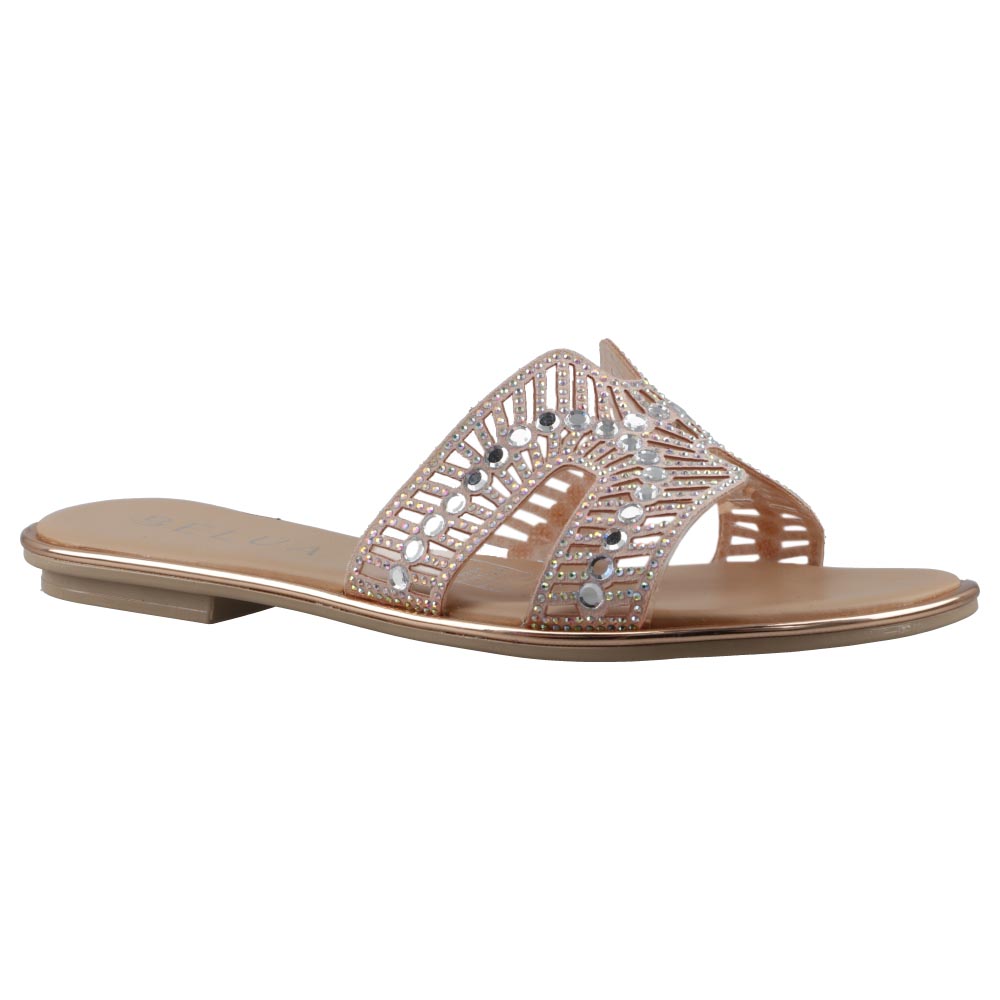 Sandalia Dama Belua 9204 Oro Rosado Sandalia Casual Piso Talla 23 A 26 E