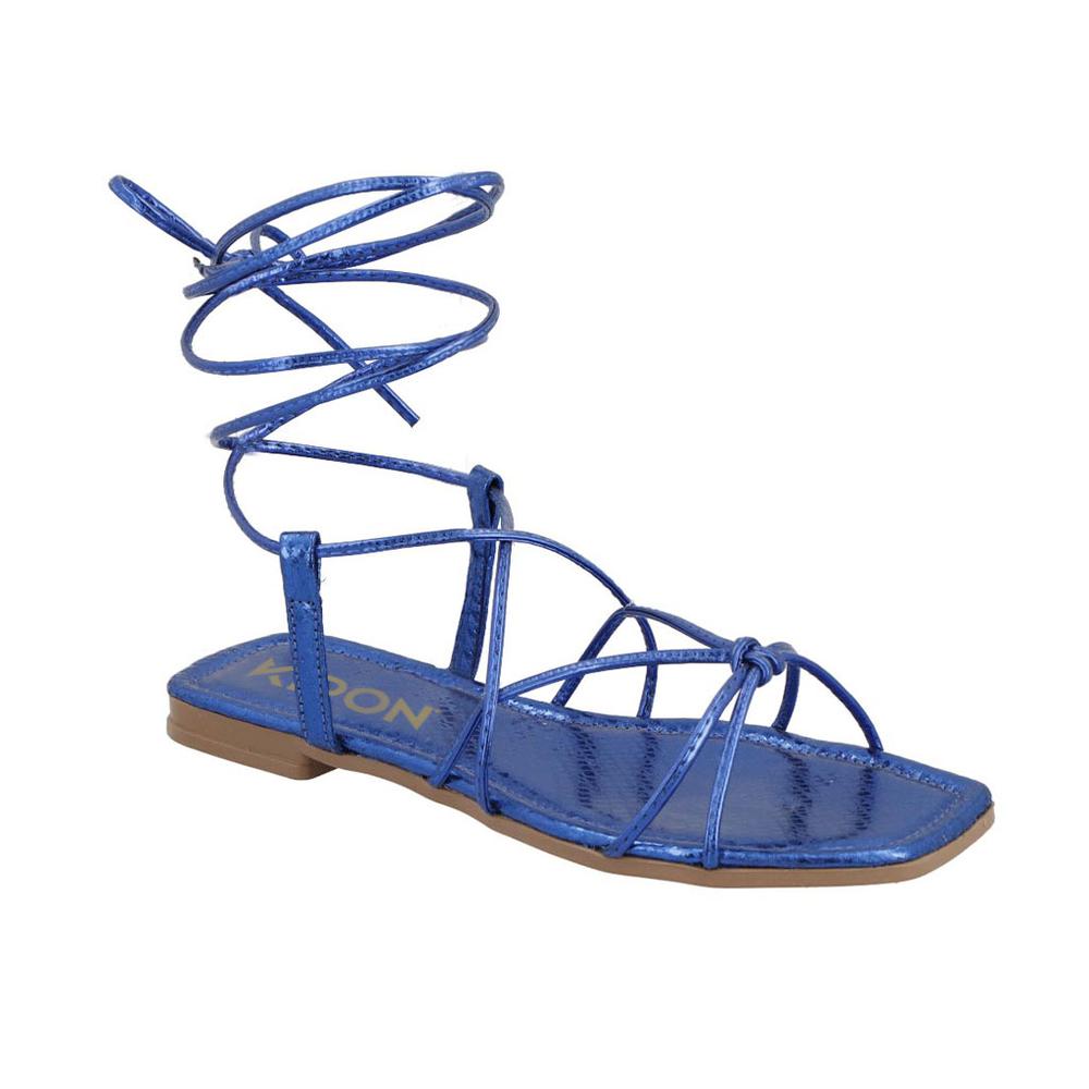 Foto 2 pulgar | Sandalias Gladiadoras Casuales Kipon Correas Azules para Mujer