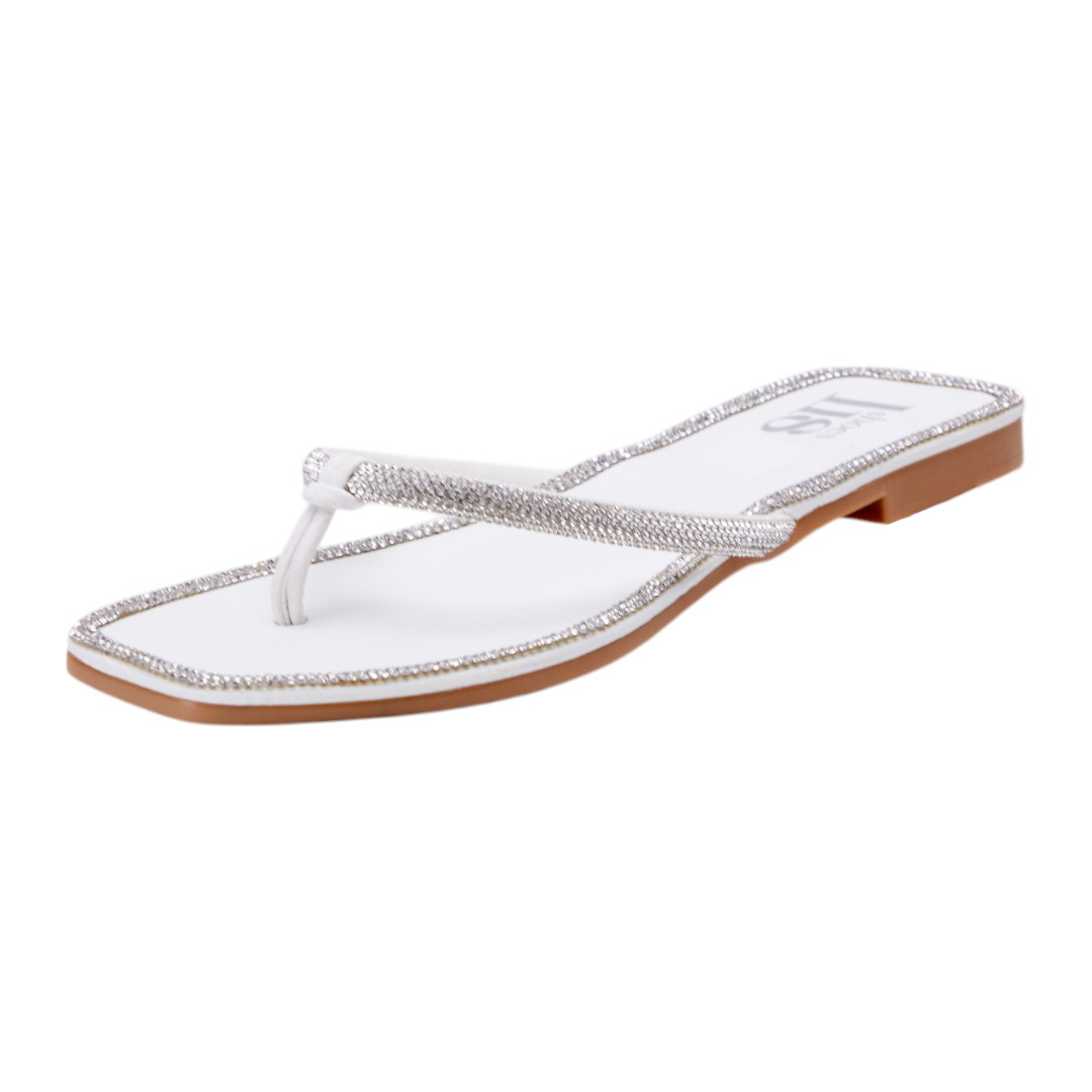 Sandalia Calzado Watanabe Blanca  Brillos Horcapollo