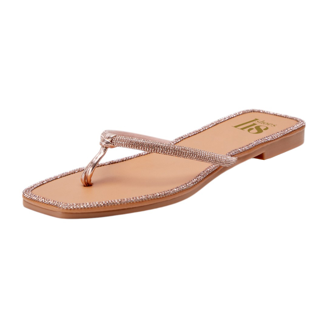 Sandalia Calzado Watanabe Beige  Brillos Horcapollo