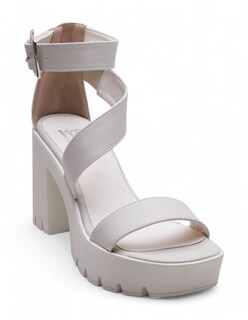 Foto 2 | Sandalia Calzado Watanabe Color Blanco Tacon Ancho