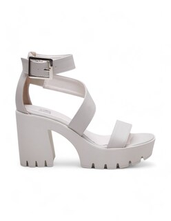 Foto 4 | Sandalia Calzado Watanabe Color Blanco Tacon Ancho