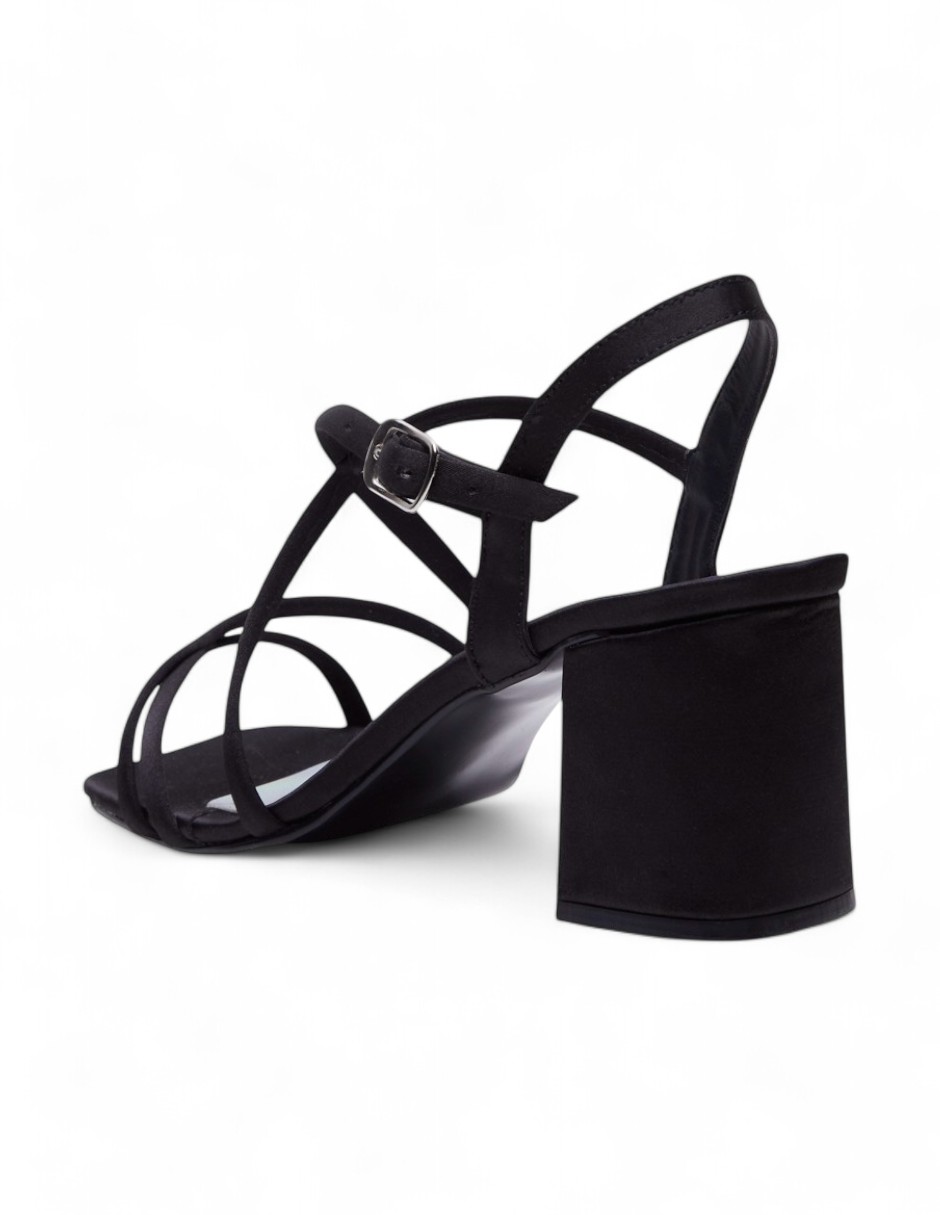Foto 5 pulgar | Sandalia Calzado Watanabe Color Negro Tacones Tiras