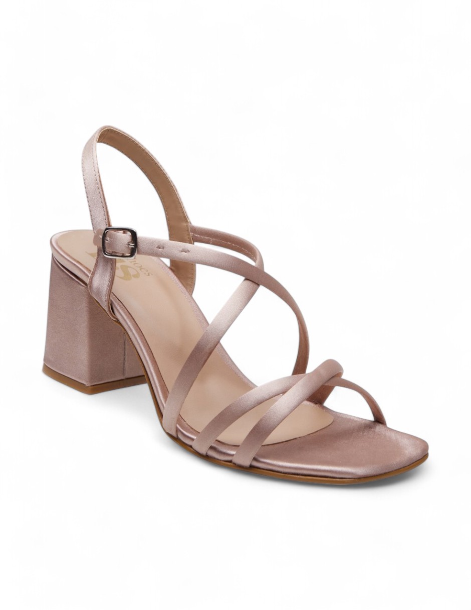 Foto 2 pulgar | Sandalia Calzado Watanabe Color Beige Tacones Tiras