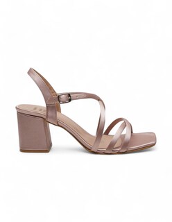 Foto 2 | Sandalia Calzado Watanabe Color Beige Tacones Tiras