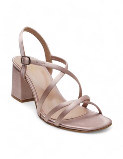 Foto 3 | Sandalia Calzado Watanabe Color Beige Tacones Tiras