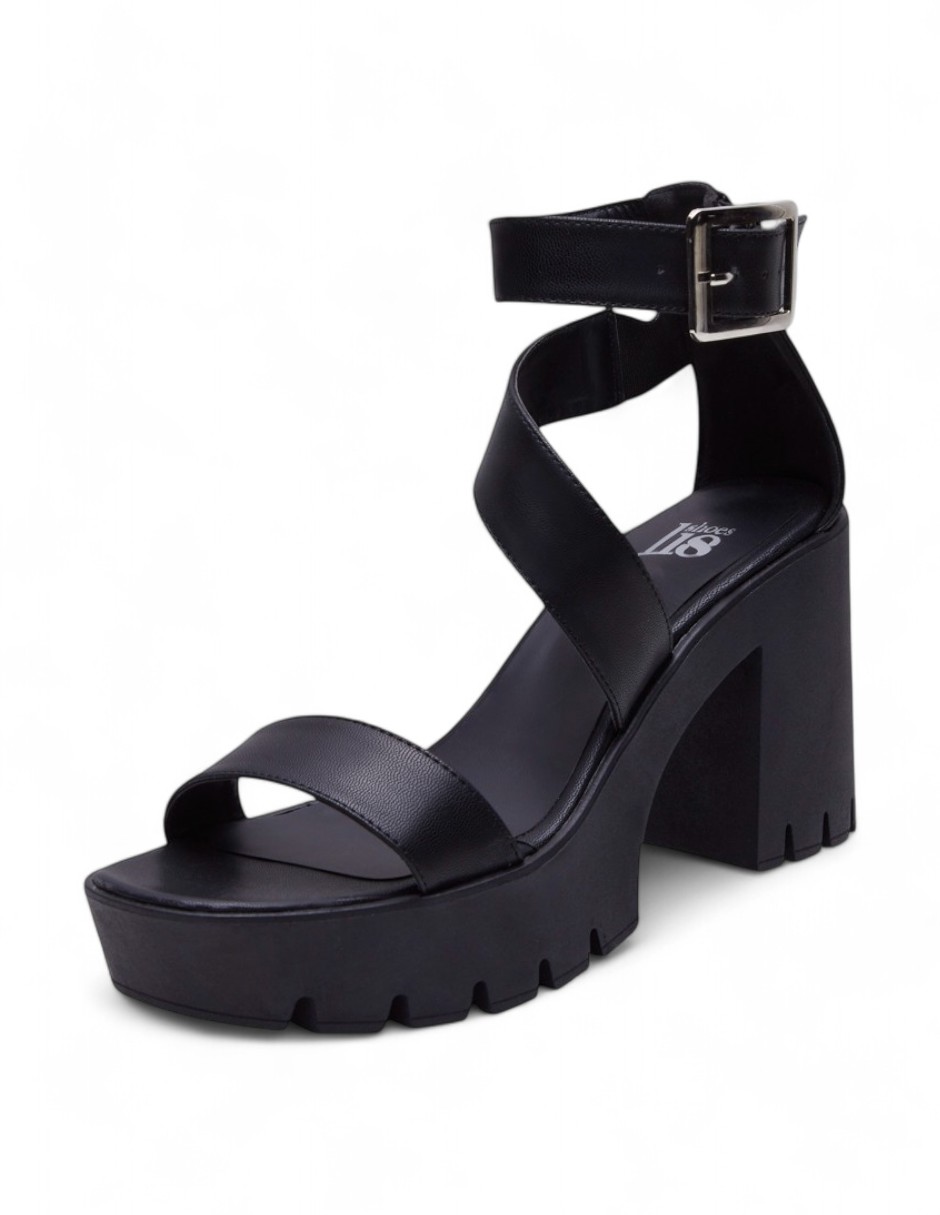 Foto 1 | Sandalia Calzado Watanabe Color Negro Tacon Ancho