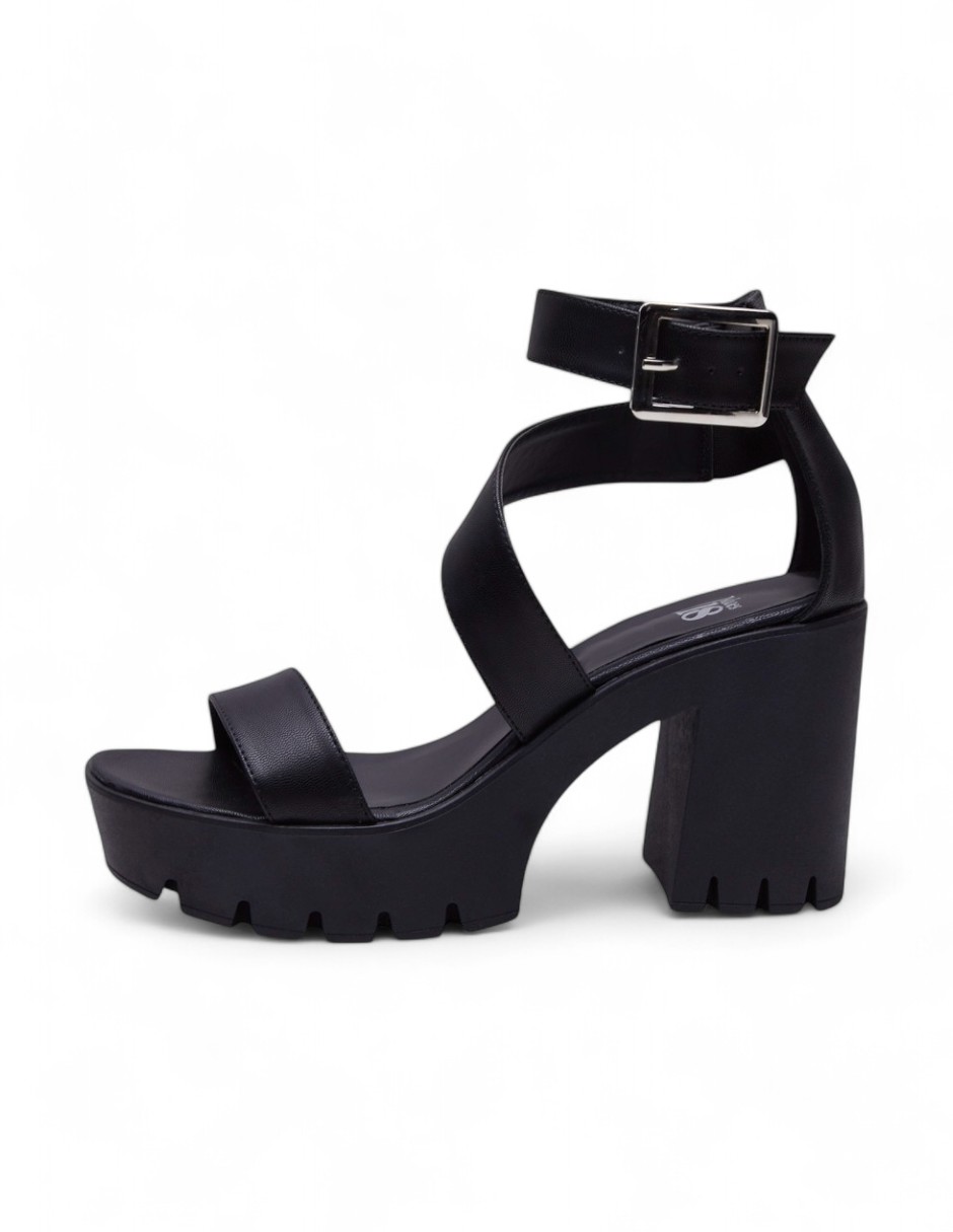 Foto 2 | Sandalia Calzado Watanabe Color Negro Tacon Ancho