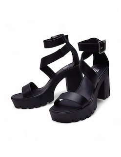 Foto 3 | Sandalia Calzado Watanabe Color Negro Tacon Ancho