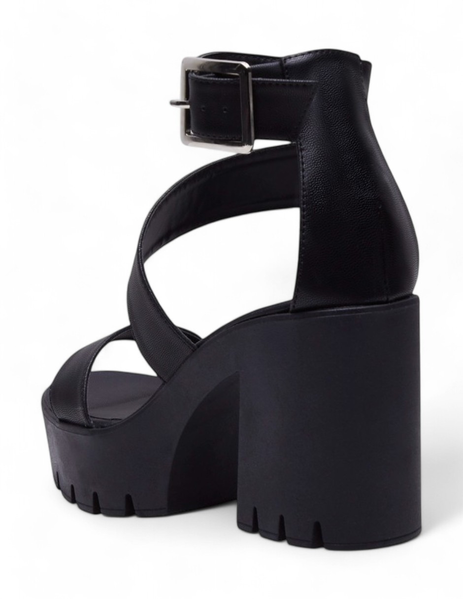 Foto 5 pulgar | Sandalia Calzado Watanabe Color Negro Tacon Ancho