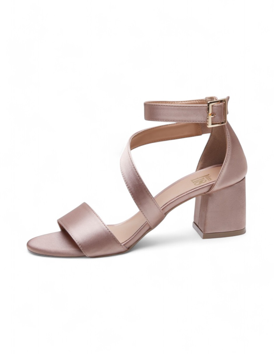 Foto 3 pulgar | Sandalias Calzado Watanabe Color Beige Tacones Satinados