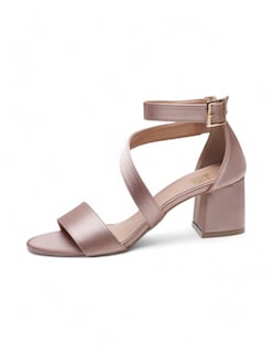Foto 2 | Sandalias Calzado Watanabe Color Beige Tacones Satinados