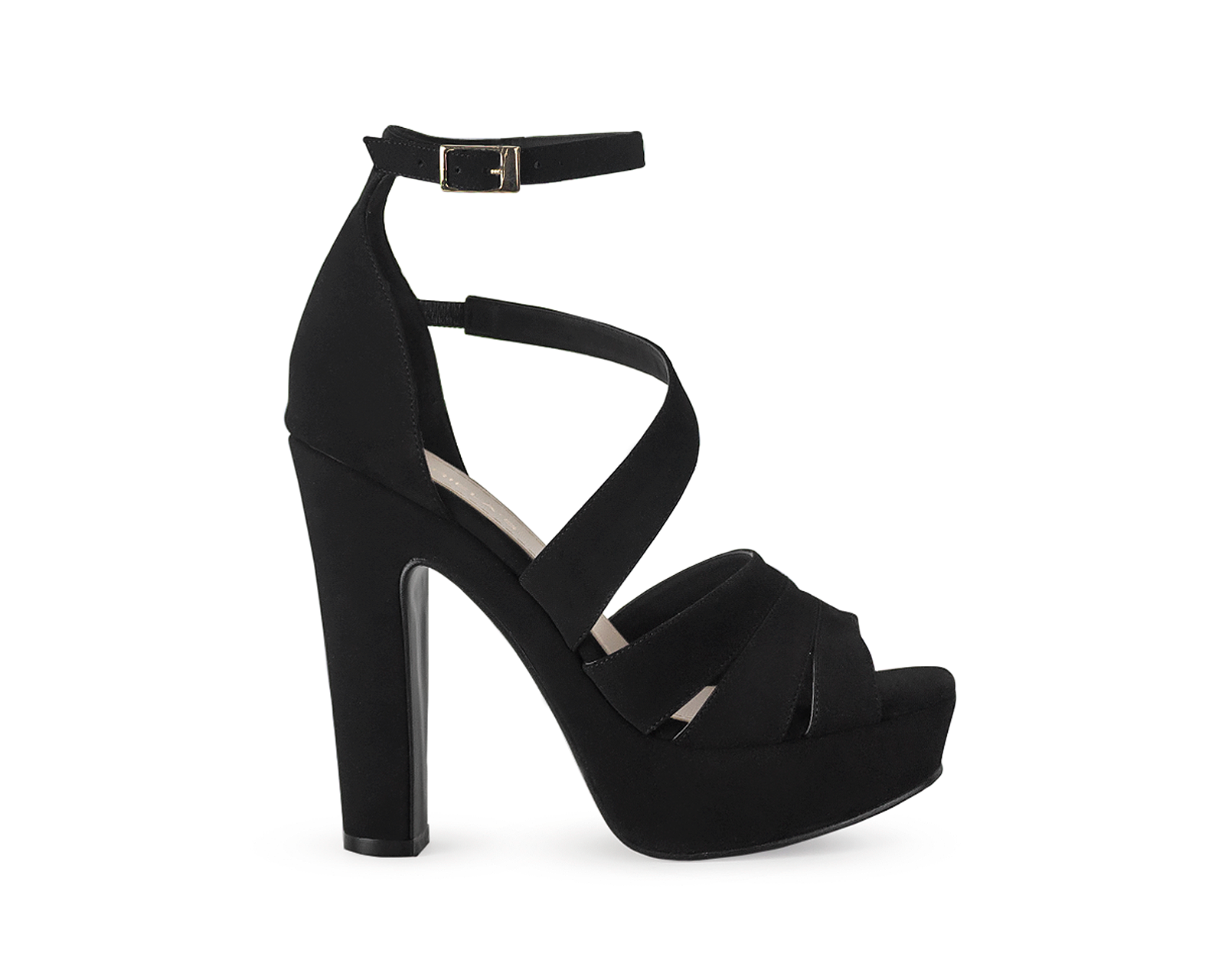Foto 2 | Sandalia con Tacon Negro