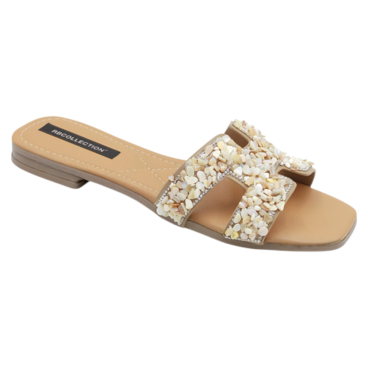 Foto 2 pulgar | Sandalias de Piso Beige para Mujer