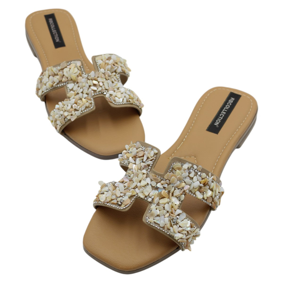 Foto 5 pulgar | Sandalias de Piso Beige para Mujer