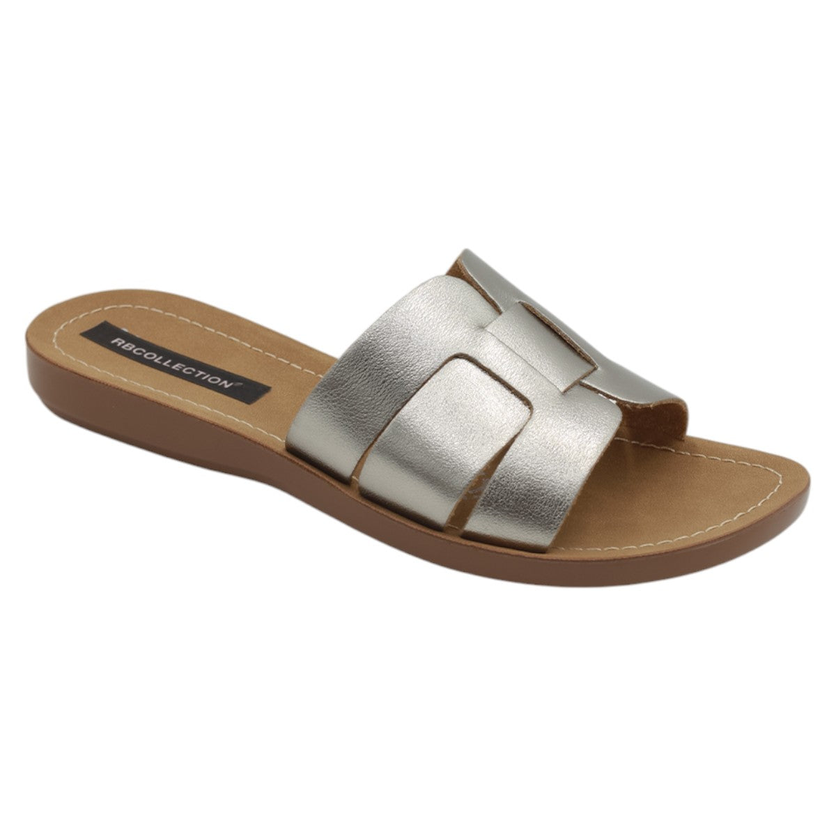 Foto 2 pulgar | Sandalias de Piso Exterior Sintético Plata para Mujer Rbcollection