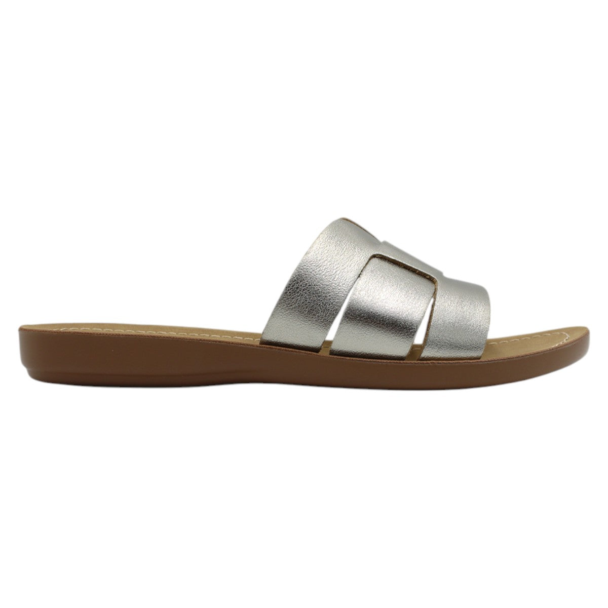 Foto 3 pulgar | Sandalias de Piso Exterior Sintético Plata para Mujer Rbcollection