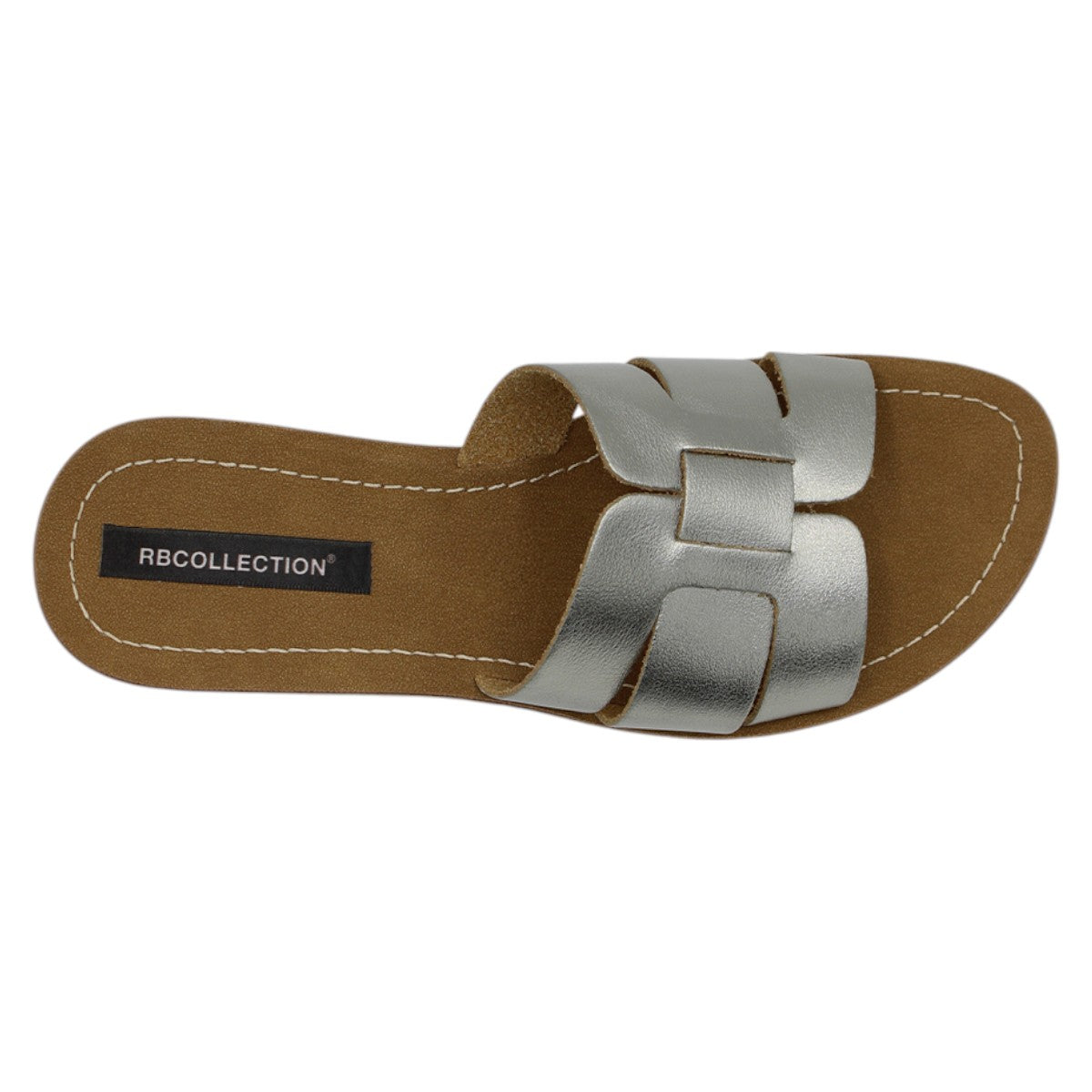 Foto 3 | Sandalias de Piso Exterior Sintético Plata para Mujer Rbcollection